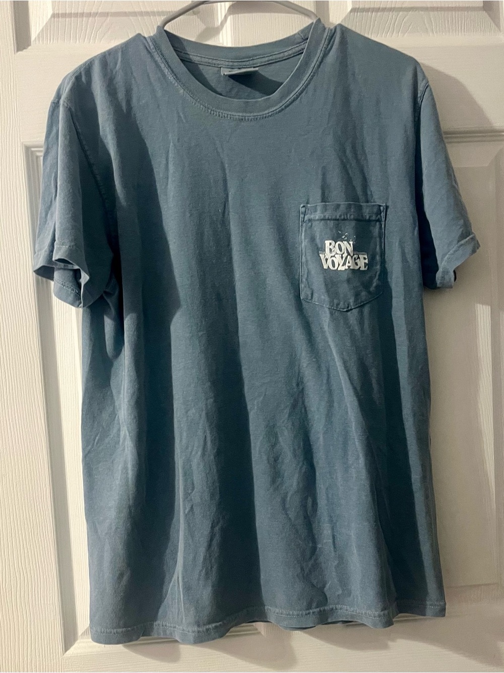 Bon Voyage Pocket Graphic Tee - Slate Blue - Unbranded